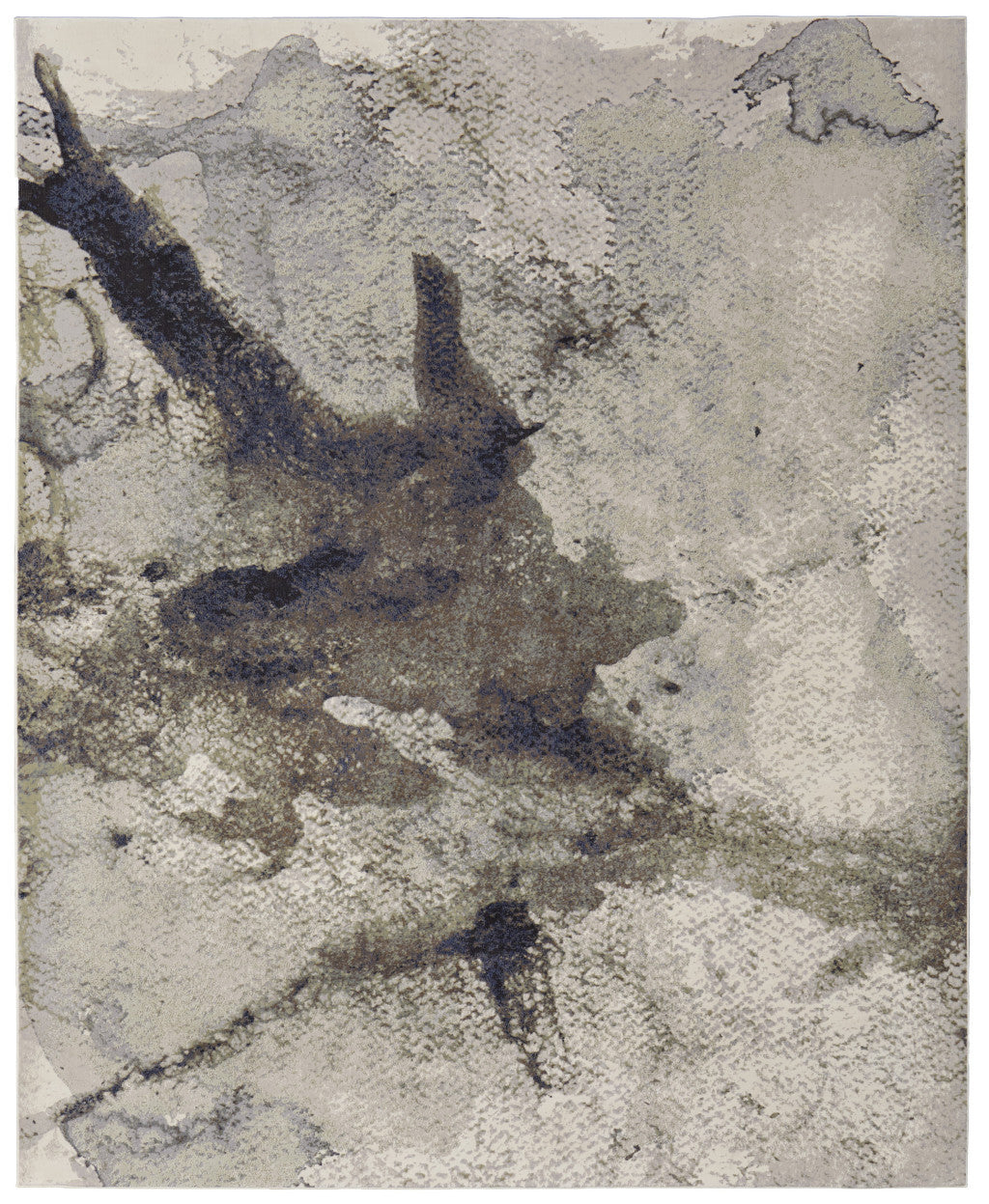 10' X 13' Taupe Brown And Black Abstract Area Rug