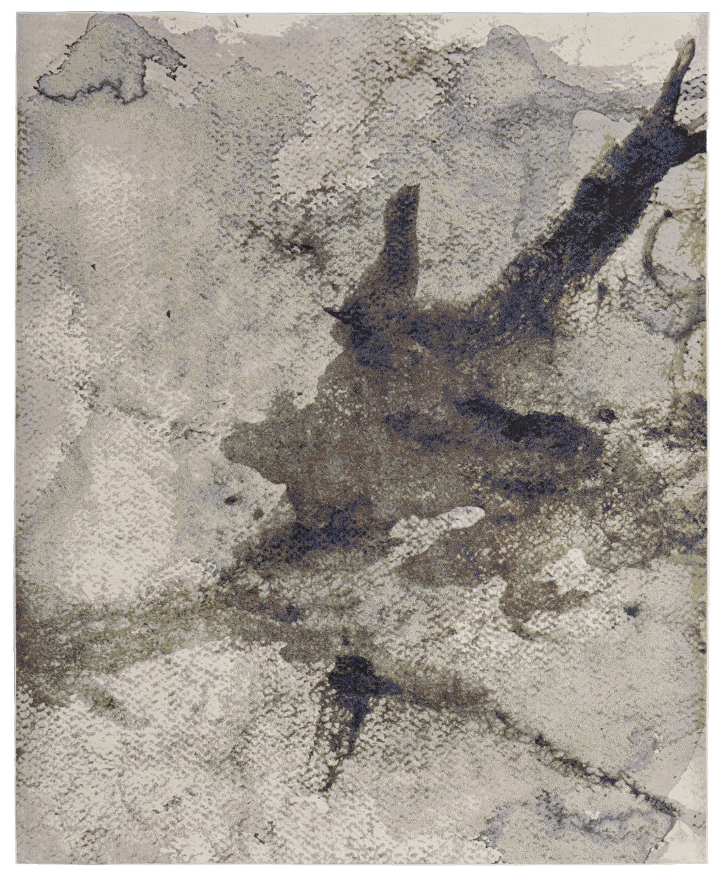 10' X 13' Taupe Brown And Black Abstract Area Rug