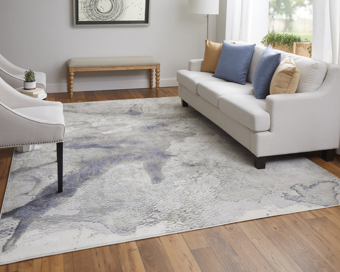 10' X 13' Taupe Brown And Black Abstract Area Rug