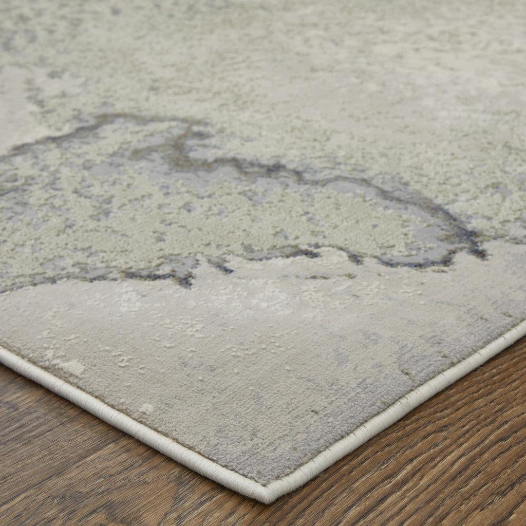 10' X 13' Taupe Brown And Black Abstract Area Rug