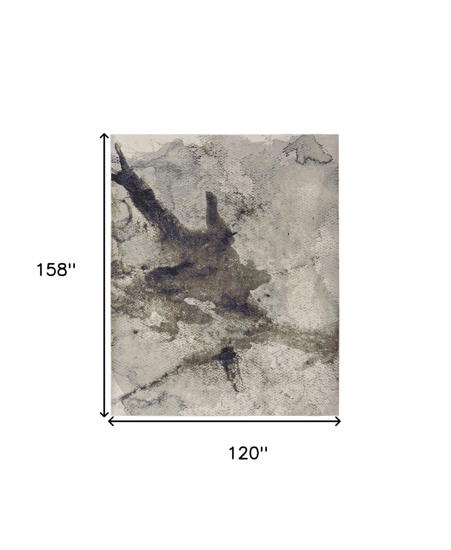 10' X 13' Taupe Brown And Black Abstract Area Rug