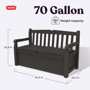 70 Gallon Outdoor Storage Bench Box for Garden Tools