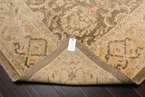 8x10 Olive Green, Beige Hand Knotted 100% Wool Peshawar Traditional Oriental Area Rug