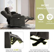 80 Inch Massage Recliner Sofa With Remote And USB Ports