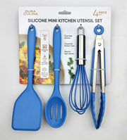 4-Piece Blue Mini Silicone Tool Set – Versatile, Non-Stick, and Stylish