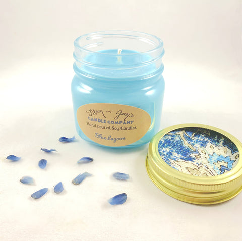 Blue Lagoon Soy Candle – Fresh & Aquatic Scent | Mam Jam’s