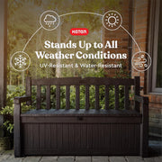 70 Gallon Outdoor Storage Bench Box for Garden Tools