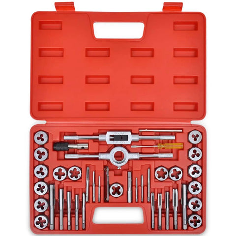 vidaXL Tap and Die Set with Storage Case Metric Rethreading Kit Repair Toolkit