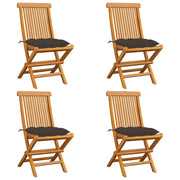 vidaXL Patio Chairs Outdoor Bistro Folding Chair with Cushions Solid Wood Teak