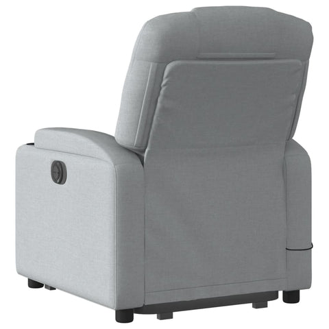 vidaXL Stand up Massage Recliner Chair Light Gray Fabric