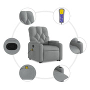 vidaXL Stand up Massage Recliner Chair Light Gray Fabric