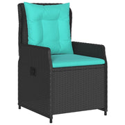 vidaXL Reclining Patio Chairs 2 pcs Black Poly Rattan