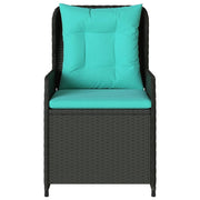 vidaXL Reclining Patio Chairs 2 pcs Black Poly Rattan