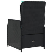 vidaXL Reclining Patio Chairs 2 pcs Black Poly Rattan