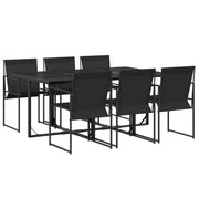 vidaXL Patio Dining Set Table and Chair Garden Outdoor Furniture Black Textilene