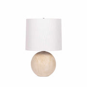 Brandvlei Table Lamp with natural ceramic base and white linen shade, contemporary accent lighting