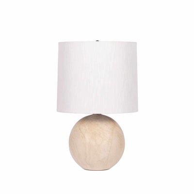 Brandvlei Table Lamp with natural ceramic base and white linen shade, contemporary accent lighting