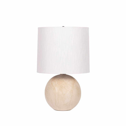 Brandvlei Table Lamp with natural ceramic base and white linen shade, contemporary accent lighting