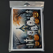 American Eskimo Spooky Halloween Greeting Cards Pack of 8