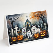 American Eskimo Spooky Halloween Greeting Cards Pack of 8