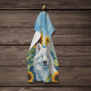 American Eskimo in Sunflowers Kitchen Towel