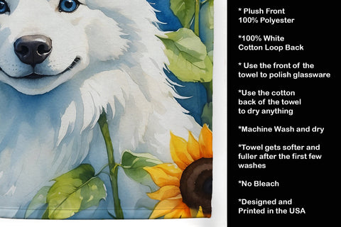 American Eskimo in Sunflowers Kitchen Towel