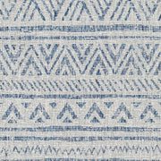 4 ft. x 6 ft. Blue Grey Chevron Coastal Boho Style Indoor Outdoor Area Rug