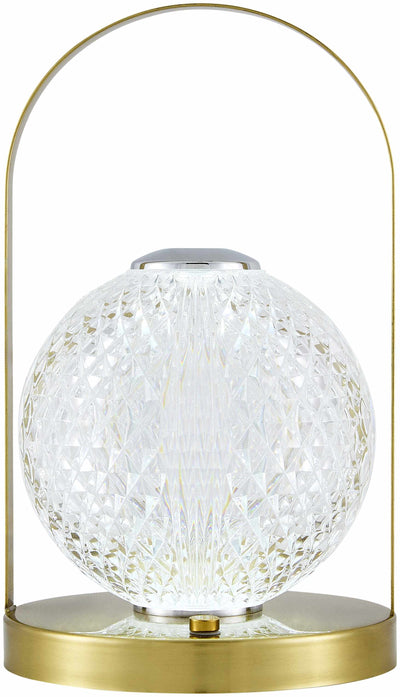 Abaetetuba Metallic brass accent table lamp with iron base and dimmer switch