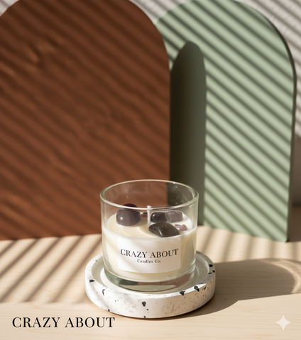 Energy Crystal Candle — Natural Soy Wax, Aromatherapy & Healing Crystals