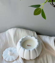 Handcrafted Jesmonite Pumpkin Candle – Art Meets Aroma