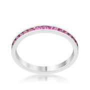 Teresa 0.5ct Ruby CZ Stainless Steel Eternity Band-3