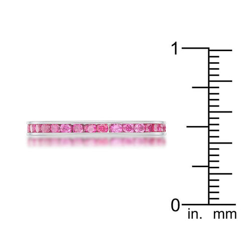 Teresa 0.5ct Ruby CZ Stainless Steel Eternity Band-4