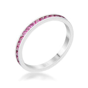 Teresa 0.5ct Ruby CZ Stainless Steel Eternity Band-0