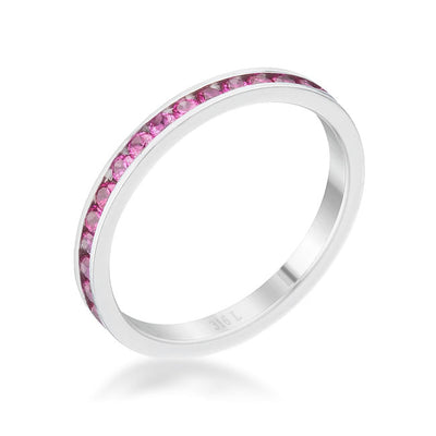 Teresa 0.5ct Ruby CZ Stainless Steel Eternity Band-0