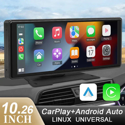 10.26 inch wireless Carplay Android Auto car screen with high-resolution display and LED backlight for universal in-dash installation