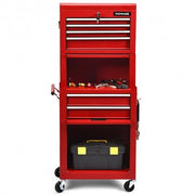 6-Drawer Tool Chest with Heightening Cabinet-Black