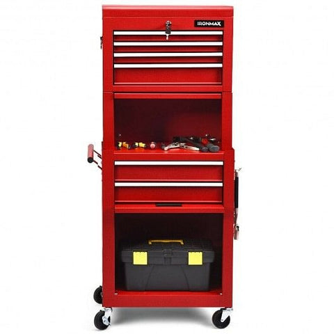 6-Drawer Tool Chest with Heightening Cabinet-Black