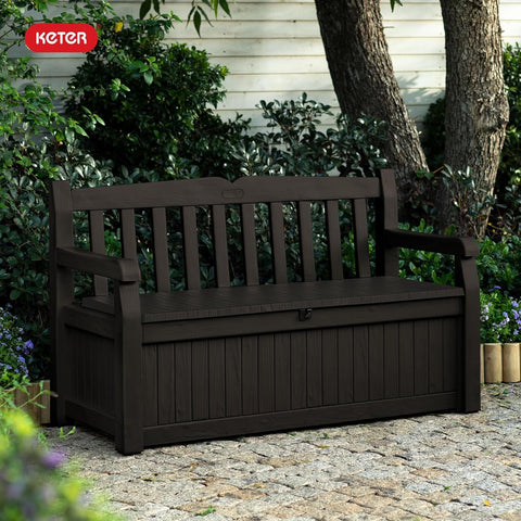 70 Gallon Outdoor Storage Bench Box for Garden Tools
