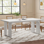 71 Inch Rustic Farmhouse Dining Table For 6 To 8 People
