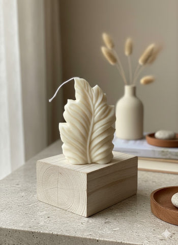 Minimalist Feather Candle — Handcrafted Soy Wax Elegance