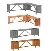 vidaXL Planter Bench Outdoor Garden Wooden Planter Box Bench Solid Wood Acacia